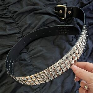 Studded Black and Silver Belt
